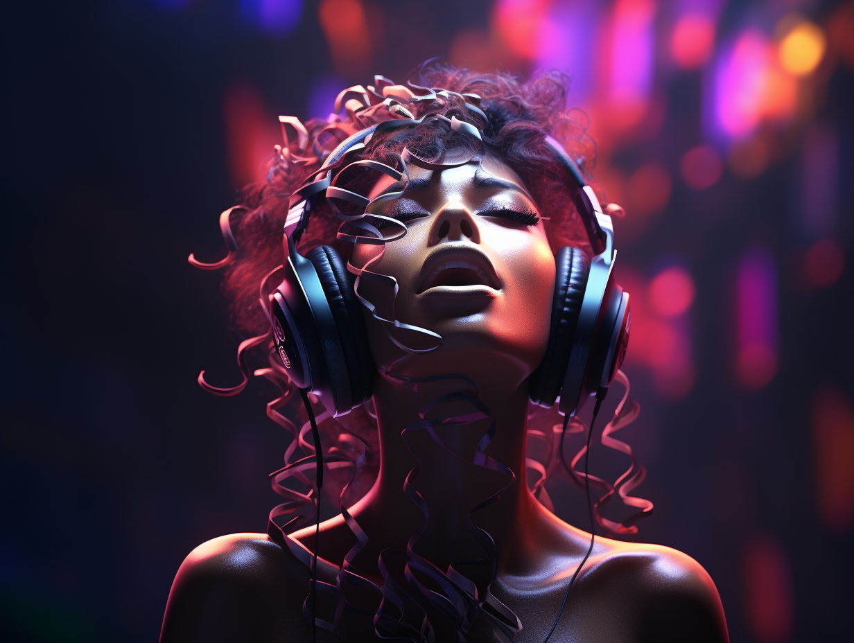 man watching a band on the stage wearing a red t-shirt and black hat.